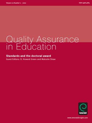 cover image of Quality Assurance in Education, Volume 10, Issue 2